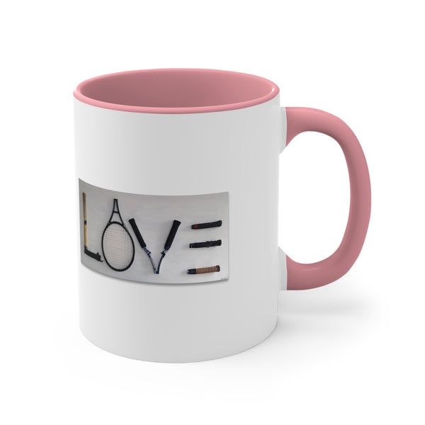 LOVE art Two-Tone Accent Ceramic Mug 11oz (5 color options)