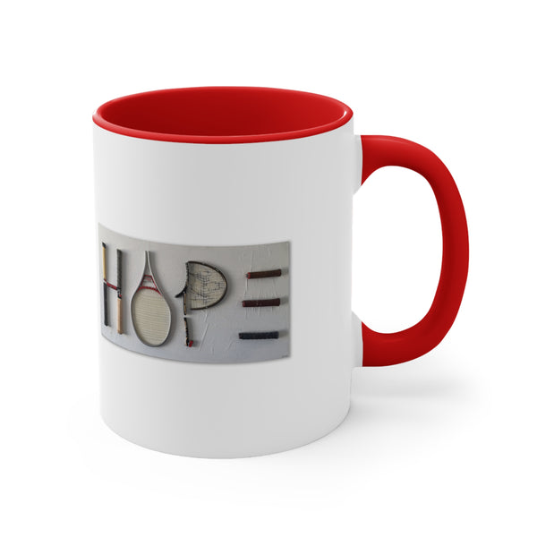 HOPE art Two-Tone Accent Ceramic Mug 11oz (5 color options)