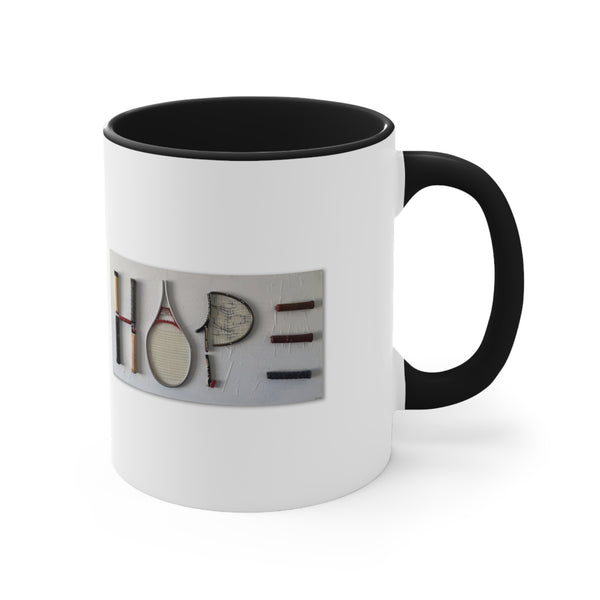 HOPE art Two-Tone Accent Ceramic Mug 11oz (5 color options)