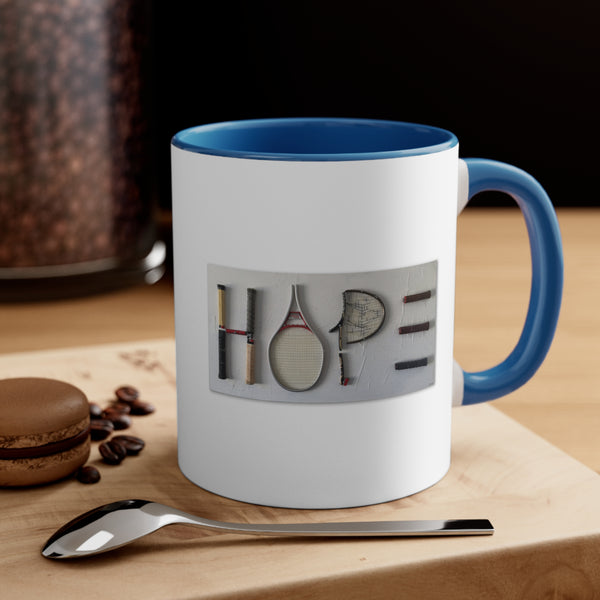 HOPE art Two-Tone Accent Ceramic Mug 11oz (5 color options)