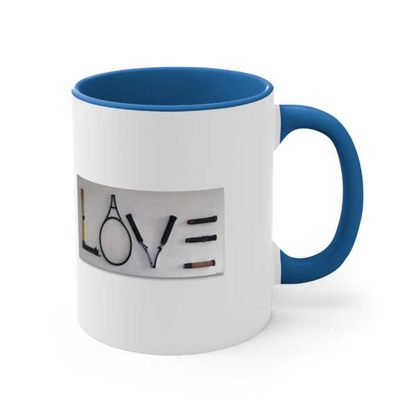 LOVE art Two-Tone Accent Ceramic Mug 11oz (5 color options)