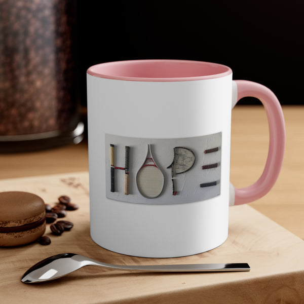 HOPE art Two-Tone Accent Ceramic Mug 11oz (5 color options)