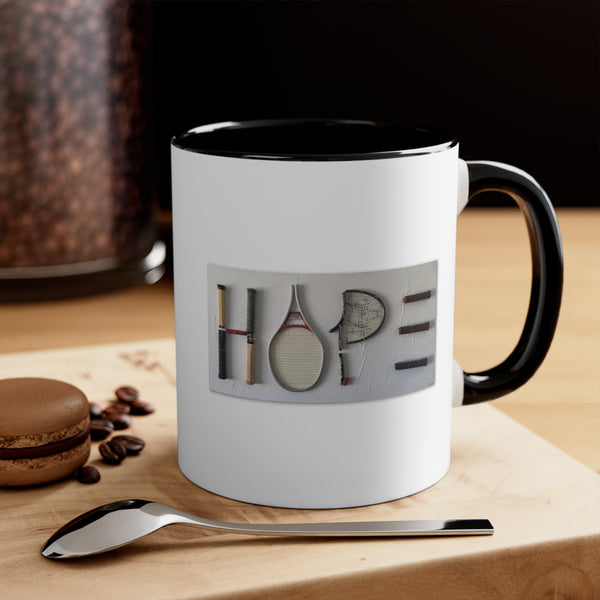 HOPE art Two-Tone Accent Ceramic Mug 11oz (5 color options)
