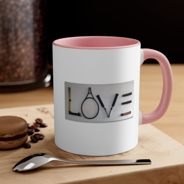 LOVE art Two-Tone Accent Ceramic Mug 11oz (5 color options)