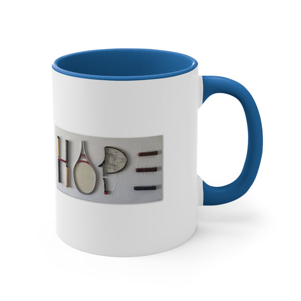 HOPE art Two-Tone Accent Ceramic Mug 11oz (5 color options)