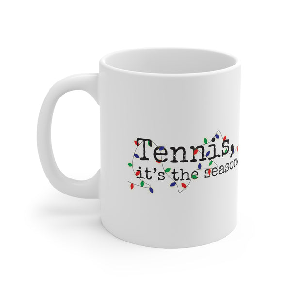 Tennis It's The Season with Holiday Lights 11oz Ceramic Mug