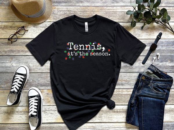 Tennis, it's the season. Holiday Lights T-Shirt (9 color options)