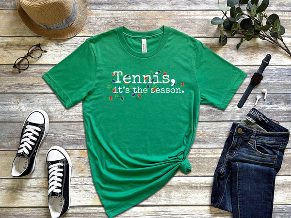 Tennis, it's the season. Holiday Lights T-Shirt (9 color options)
