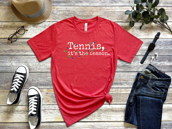 Tennis, it's the season. Holiday Lights T-Shirt (9 color options)