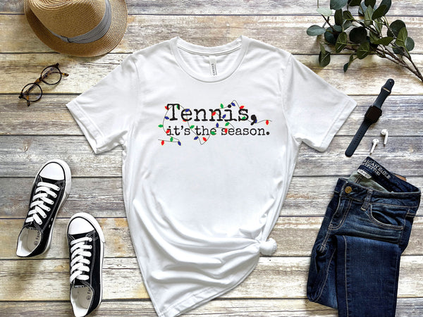 Tennis, it's the season. Holiday Lights T-Shirt (9 color options)