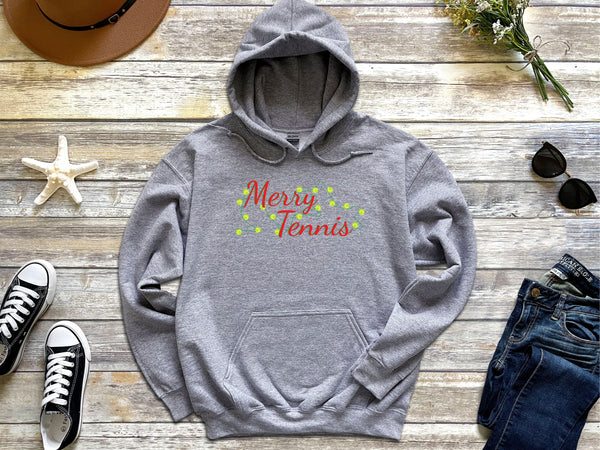 Merry Tennis Holiday Lights Sweatshirt (8 Color Options)