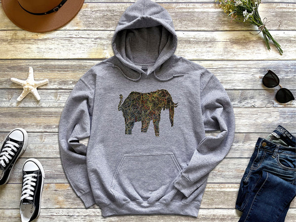 Tennis String Elephant Hooded Sweatshirt (8 color options)