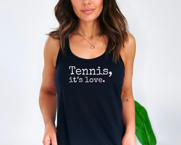 Tennis It's Love Women's Ideal Racerback Tank Top Shirt (5 Color Options)