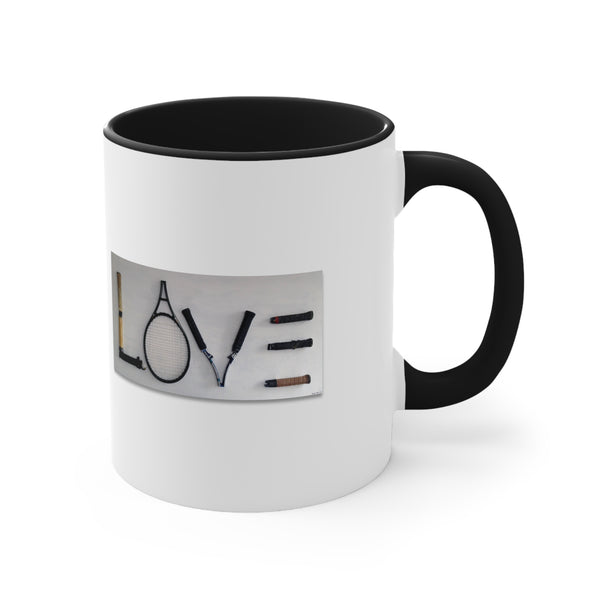 LOVE art Two-Tone Accent Ceramic Mug 11oz (5 color options)