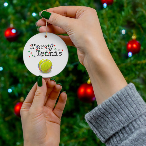 Merry Tennis Holiday Lights Christmas Tree Ornaments (4 Shape Options)
