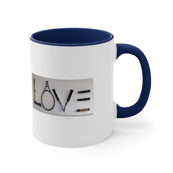 LOVE art Two-Tone Accent Ceramic Mug 11oz (5 color options)