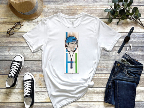 Tommy Haas Portrait on White T-Shirt