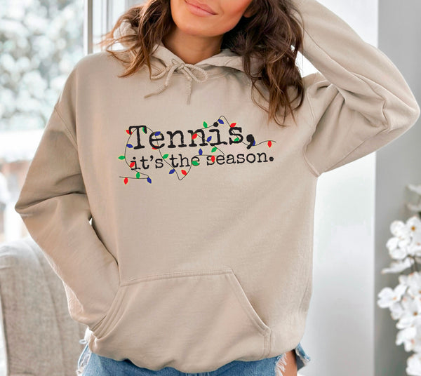 Tennis, it's the season. Holiday Lights Hooded Sweatshirt (8 Color Options)